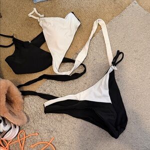 Black and White Bikini Set